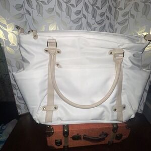 Mark & Graham White and Tan Travel Bag